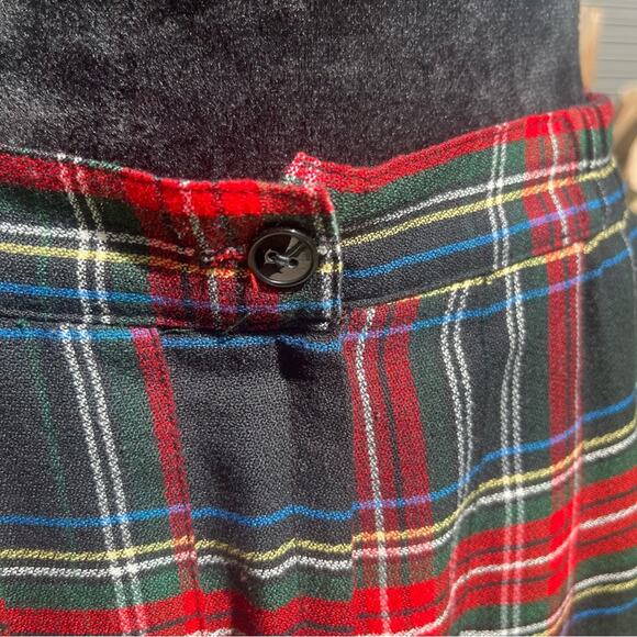 Vintage 80s Tartan Pleated  Skirt Plus Size - Picture 4 of 8
